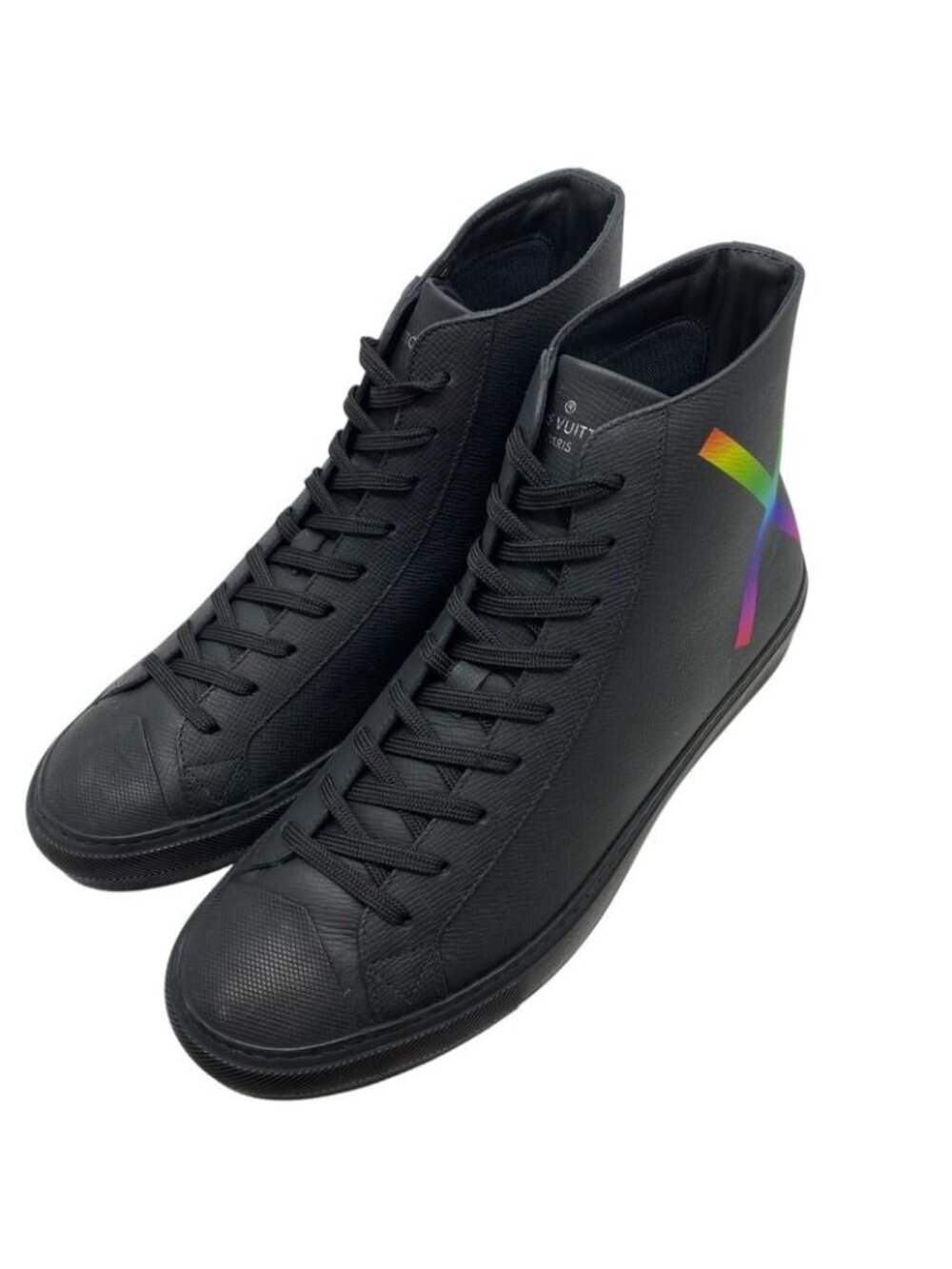 Louis Vuitton Tattoo Line Sneakers High Cut Leather Black Go0159 - Picture 2 of 11